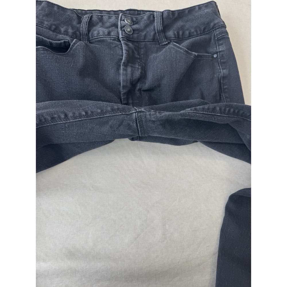 SoundStyle Womens Black High Waist Skinny Jeans Size 12 Stretch Ankle Denim - Picture 14 of 15